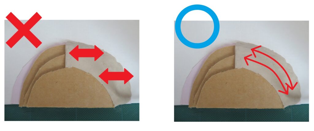 やすりがけをする方向を表したもの